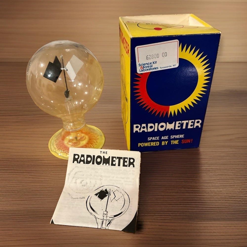 Radiometer Space Age Sphere Solar Engine Powered By The Sun Bulb Vanes Sun Base